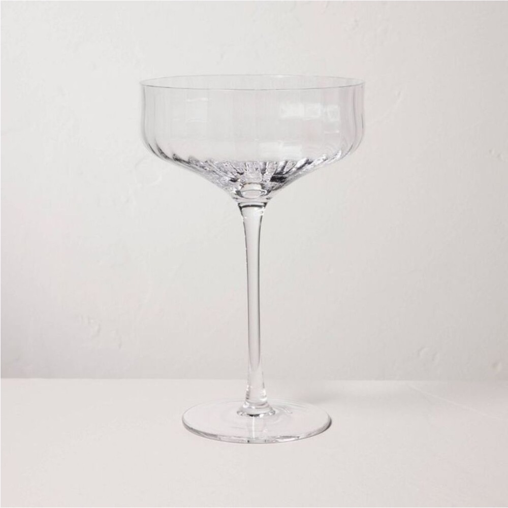 NEW! Hearth & Hand w/Magnolia Set of 8, 12oz Coupe Glasses Clear - Picture 3 of 5